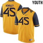 Youth West Virginia Mountaineers NCAA #45 Adam Hensley Gold Authentic Nike Stitched College Football Jersey PI15K76LM